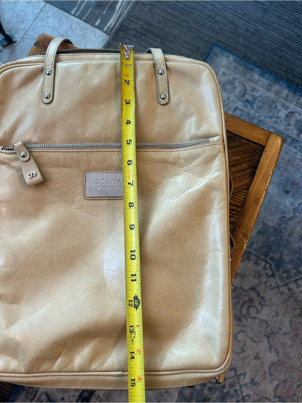 Escada Sport Yellow Leather Labtop tote.
